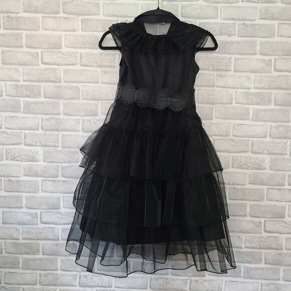 Wednesday Addams Dress Dance Costume for Girls l/xl NEW Goth Halloween Costume - Picture 3 of 8